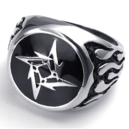 Anillo De Titanio De Calidad Estable Con Patrones De Moda Y Brillo De Color