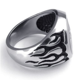 Anillo De Titanio De Calidad Estable Con Patrones De Moda Y Brillo De Color