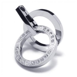 Collar Con Colgante De Anillos De Titanio Puro Y Plata Para Hombre (Nuevo)