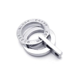 Collar Con Colgante De Anillos De Titanio Puro Y Plata Para Hombre (Nuevo)