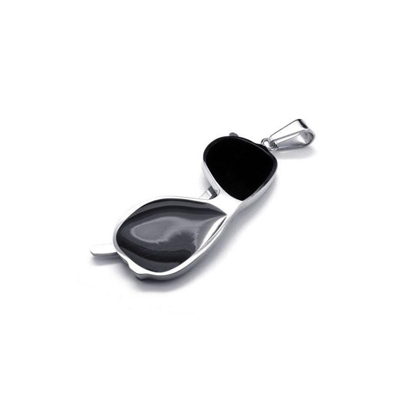 Colgante De Collar De Titanio Puro Con Modelo De Gafas De Sol Negras Colgante De Collar De Titanio Puro Con Modelo De Gafas De Sol Negras