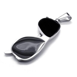 Colgante De Collar De Titanio Puro Con Modelo De Gafas De Sol Negras