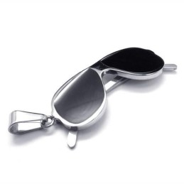 Colgante De Collar De Titanio Puro Con Modelo De Gafas De Sol Negras