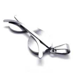 Colgante De Collar De Titanio Puro Con Modelo De Gafas De Sol Negras