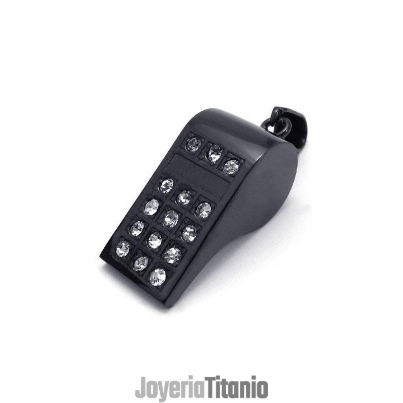 Collar Con Colgante De Silbato De Titanio Puro Negro Para Hombre (Nuevo) Collar Con Colgante De Silbato De Titanio Puro Negro Para Hombre (Nuevo)