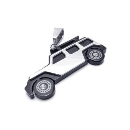 Collar Con Colgante De Jeep De Titanio Puro Y Plata Negra Para Hombre