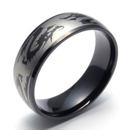 Anillo De Titanio De Excelente Calidad Con Patrones De Moda Y Colores Delicados.