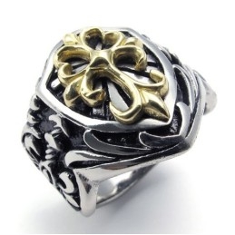Anillo De Titanio De Calidad Superior Con Patrones De Moda Y Brillo De Color