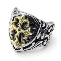 Anillo De Titanio De Calidad Superior Con Patrones De Moda Y Brillo De Color