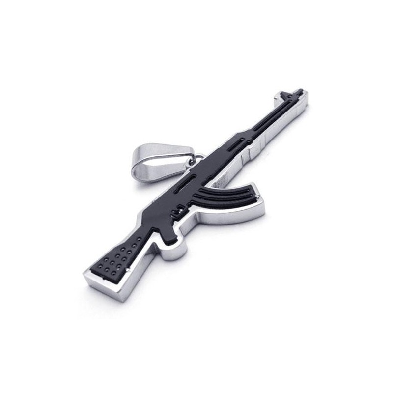 Collar Con Colgante De Rifle Ak47 De Titanio Puro Dorado Para Hombre Collar Con Colgante De Rifle Ak47 De Titanio Puro Dorado Para Hombre