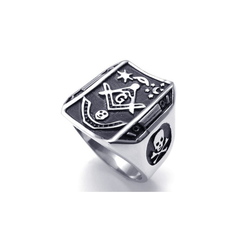 Anillo De Titanio De Alta Calidad Con Patrones De Moda Y Brillo De Color.