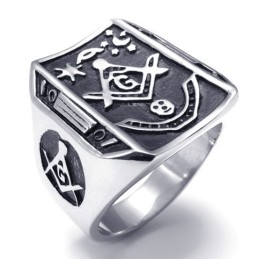 Anillo De Titanio De Alta Calidad Con Patrones De Moda Y Brillo De Color.