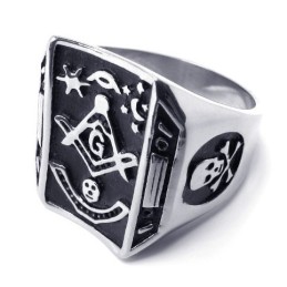 Anillo De Titanio De Alta Calidad Con Patrones De Moda Y Brillo De Color.