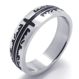 Anillo De Titanio De Calidad Confiable Con Patrones De Moda, Colores Brillantes