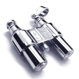 Collar Con Colgante De Telescopio De Titanio Puro Y Plata Para Hombre