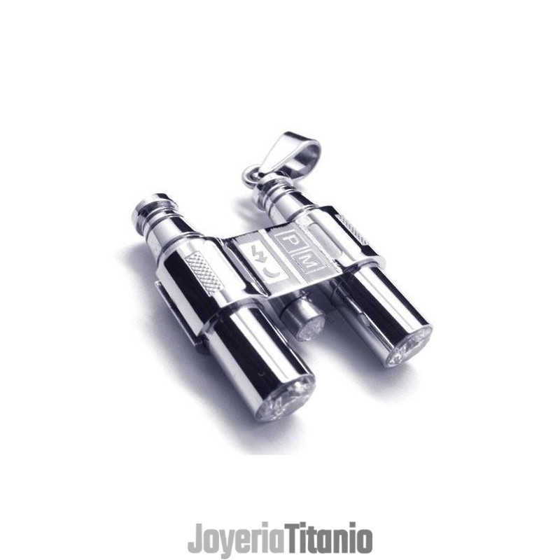 Collar Con Colgante De Telescopio De Titanio Puro Y Plata Para Hombre Collar Con Colgante De Telescopio De Titanio Puro Y Plata Para Hombre
