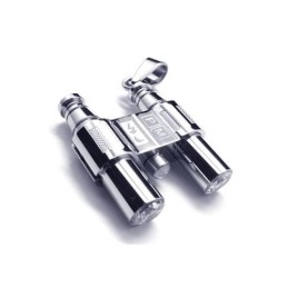 Collar Con Colgante De Telescopio De Titanio Puro Y Plata Para Hombre