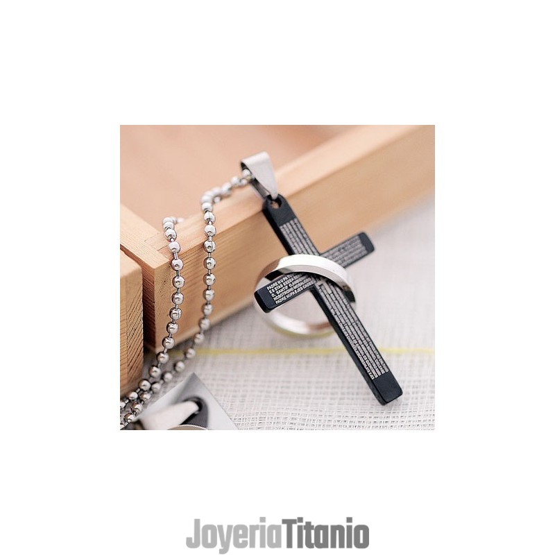 Colgante De Cruz De Titanio Para Hombre Con La Santa Biblia Clásica Negra Colgante De Cruz De Titanio Para Hombre Con La Santa Biblia Clásica Negra