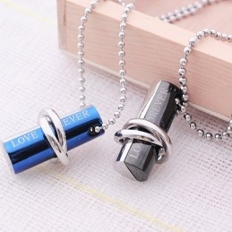 Collar Con Colgante De Titanio "Love Forever Sweetheart Embrace"