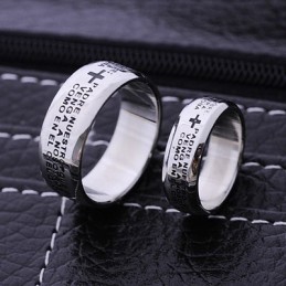 Anillo De Titanio Para Hombre Con Pareja Bíblica
