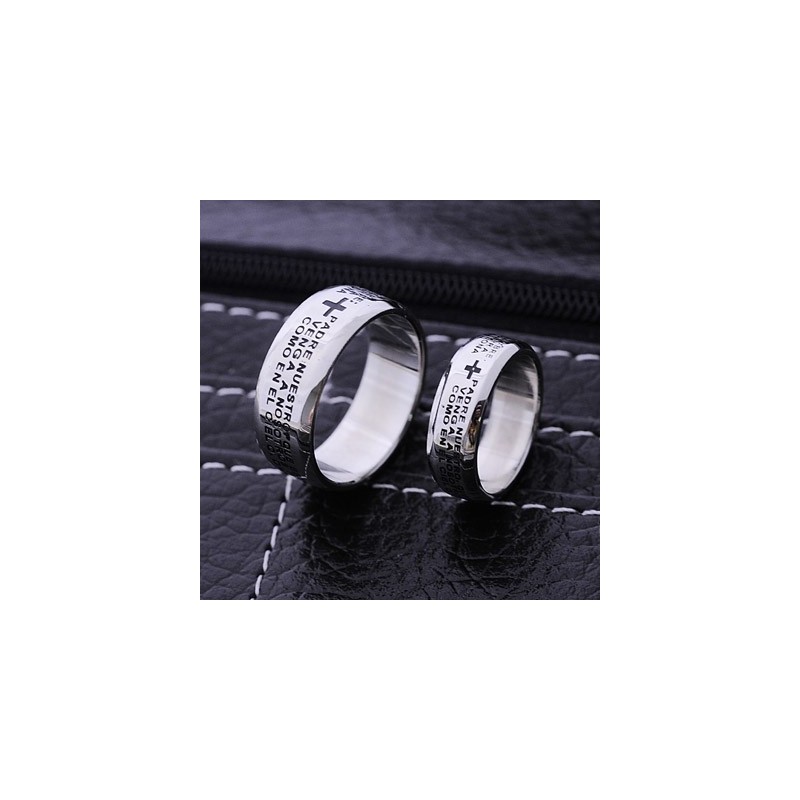 Anillo De Titanio Para Hombre Con Pareja Bíblica Anillo De Titanio Para Hombre Con Pareja Bíblica