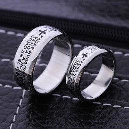 Anillo De Titanio Para Hombre Con Pareja Bíblica