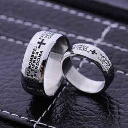 Anillo De Titanio Para Hombre Con Pareja Bíblica