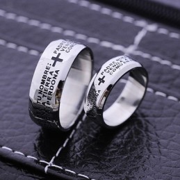 Anillo De Titanio Para Hombre Con Pareja Bíblica