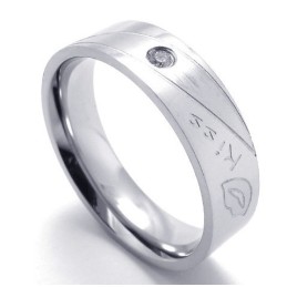 Anillo De Titanio De Calidad Superior Con Patrones De Moda Y Brillo De Color