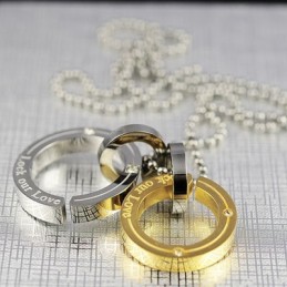 Colgante De Titanio Con Forma De Círculo Para Amantes De Lock Our Love