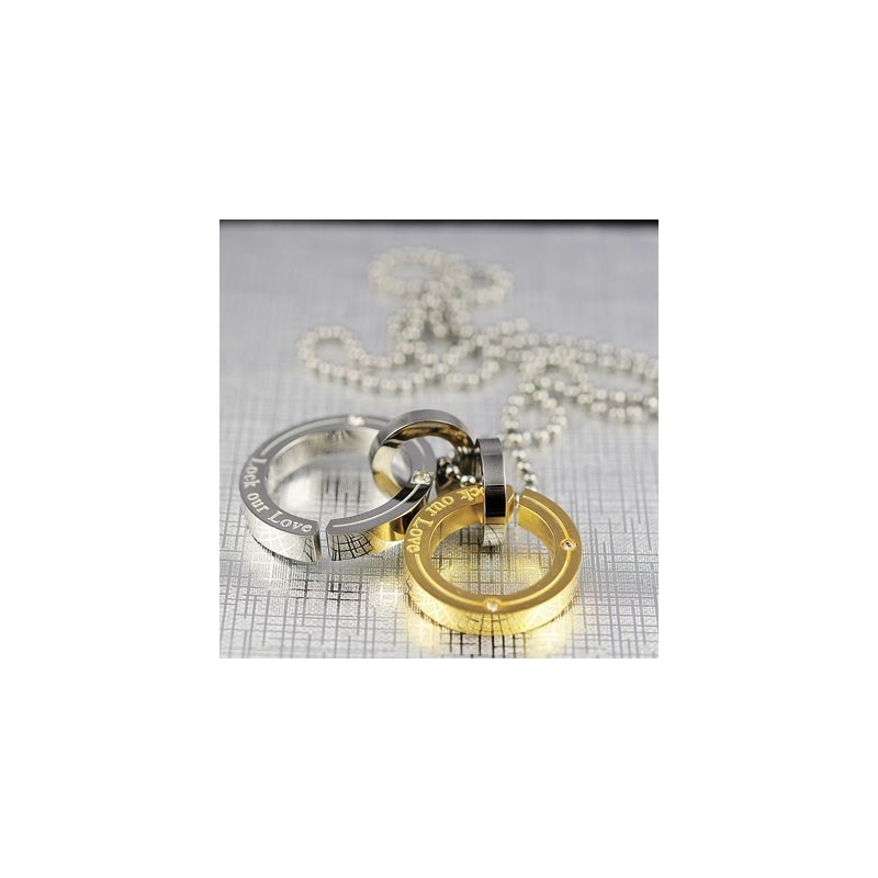 Colgante De Titanio Con Forma De Círculo Para Amantes De Lock Our Love