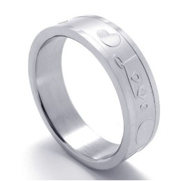 Anillo De Titanio De Alta Calidad Con Patrones De Moda Y Brillo De Color.