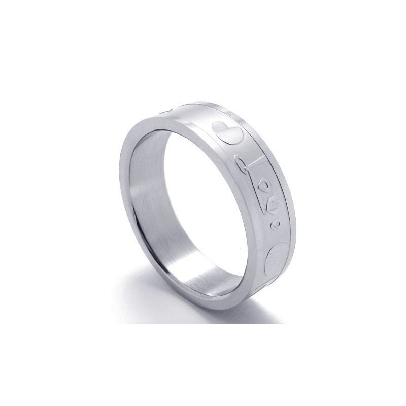 Anillo De Titanio De Alta Calidad Con Patrones De Moda Y Brillo De Color.