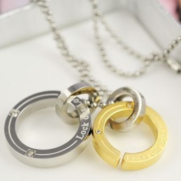 Colgante De Titanio Con Forma De Círculo Para Amantes De Lock Our Love