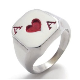 Anillo De Titanio De Alta Calidad Con Patrones De Moda Y Brillo De Color.