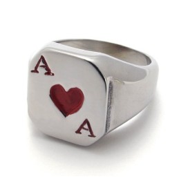 Anillo De Titanio De Alta Calidad Con Patrones De Moda Y Brillo De Color.