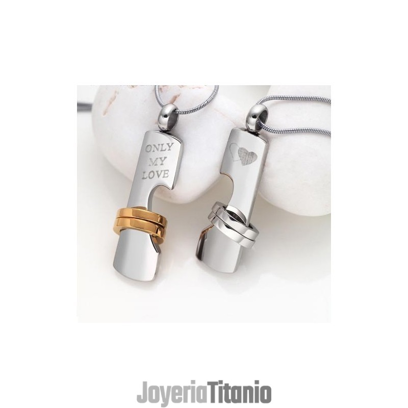 Collar Con Colgante De Titanio "Solo Mi Amor, Cariño"