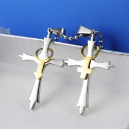 Colgante De Cruz De Titanio Con Símbolos Masculinos Y Femeninos Para Hombres Y Mujeres