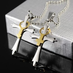Colgante De Cruz De Titanio Con Símbolos Masculinos Y Femeninos Para Hombres Y Mujeres