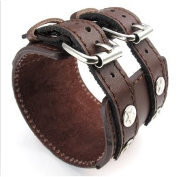 Brazalete De Cuero Y Titanio De Calidad Confiable Y Diseño Elegante.
