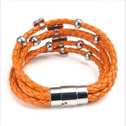 Hermoso Diseño, Hermosos Colores, Pulsera De Cuero Inoxidable De Calidad Confiable.
