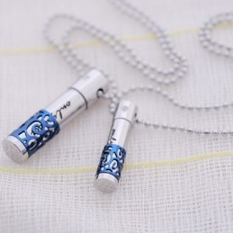 Colgante De Collar De Titanio Con Forma De Corazón Azul De Moda Para Amantes