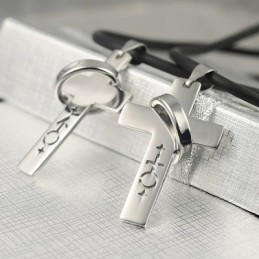 Collar Con Colgante De Corazón Para Amantes Con Símbolos Masculinos Y Femeninos