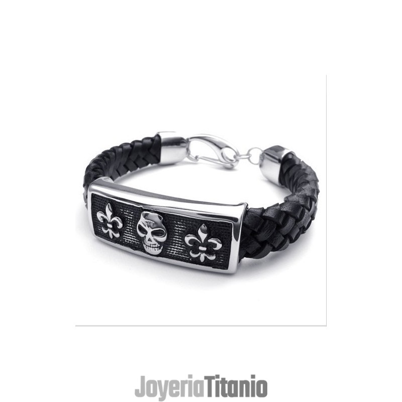 Pulsera De Cuero De Titanio De Excelente Calidad Y Diseño Atractivo En Colores Delicados.