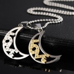 Collares Y Colgantes De Titanio Love The Moon Sweetheart Lovers
