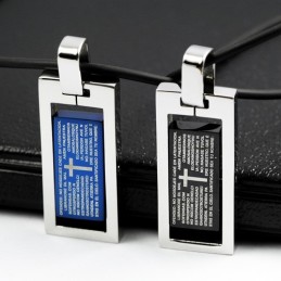 Collar Con Colgante De Titanio Con Cruz De Pie Jesu Para Enamorados