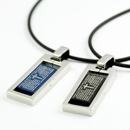 Collar Con Colgante De Titanio Con Cruz De Pie Jesu Para Enamorados