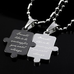 Collar Con Colgante De Titanio "Love You Forever Sweetheart Lovers"