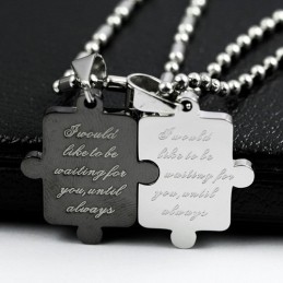 Collar Con Colgante De Titanio "Love You Forever Sweetheart Lovers"