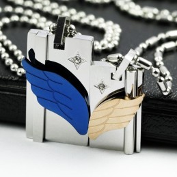 Collar Con Colgante De Titanio "On Wings Of Angels Sweetheart Lovers"